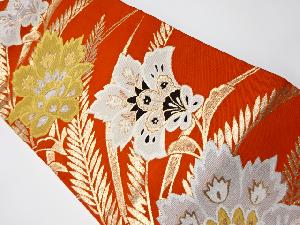 アンティーク　抽象草花模様織り出し名古屋帯（着用可）